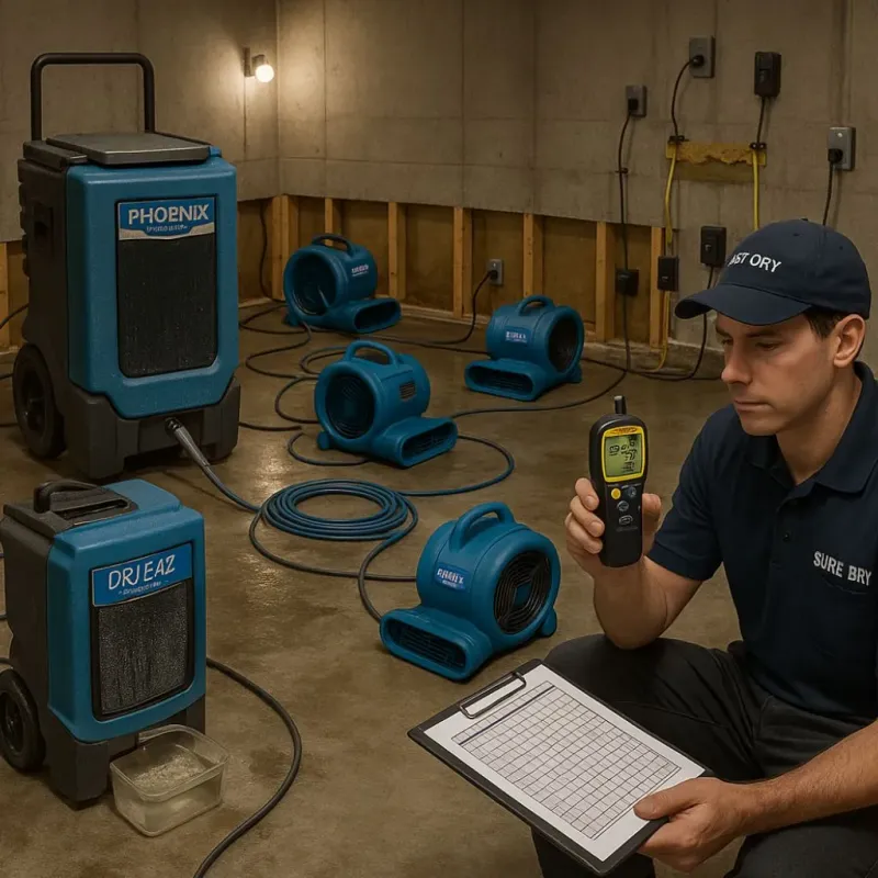 Structural Drying and Dehumidification process in Adams, MA